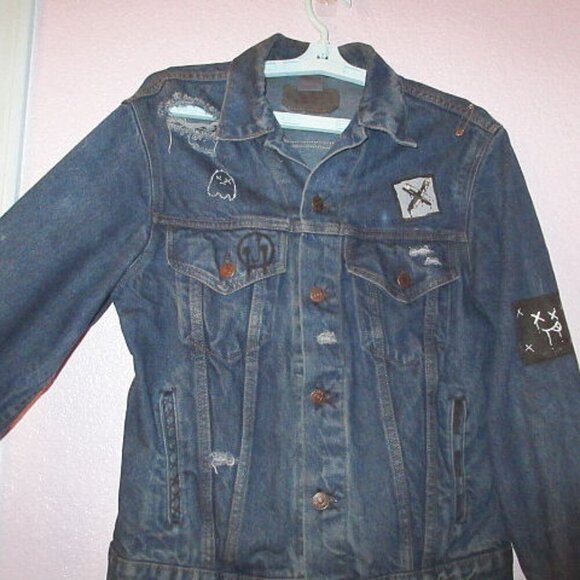 90s Vtg Levis Jacket Mens Size S Jean Denim Trucker Ghost Y2K Grunge USA Made - Picture 5 of 12